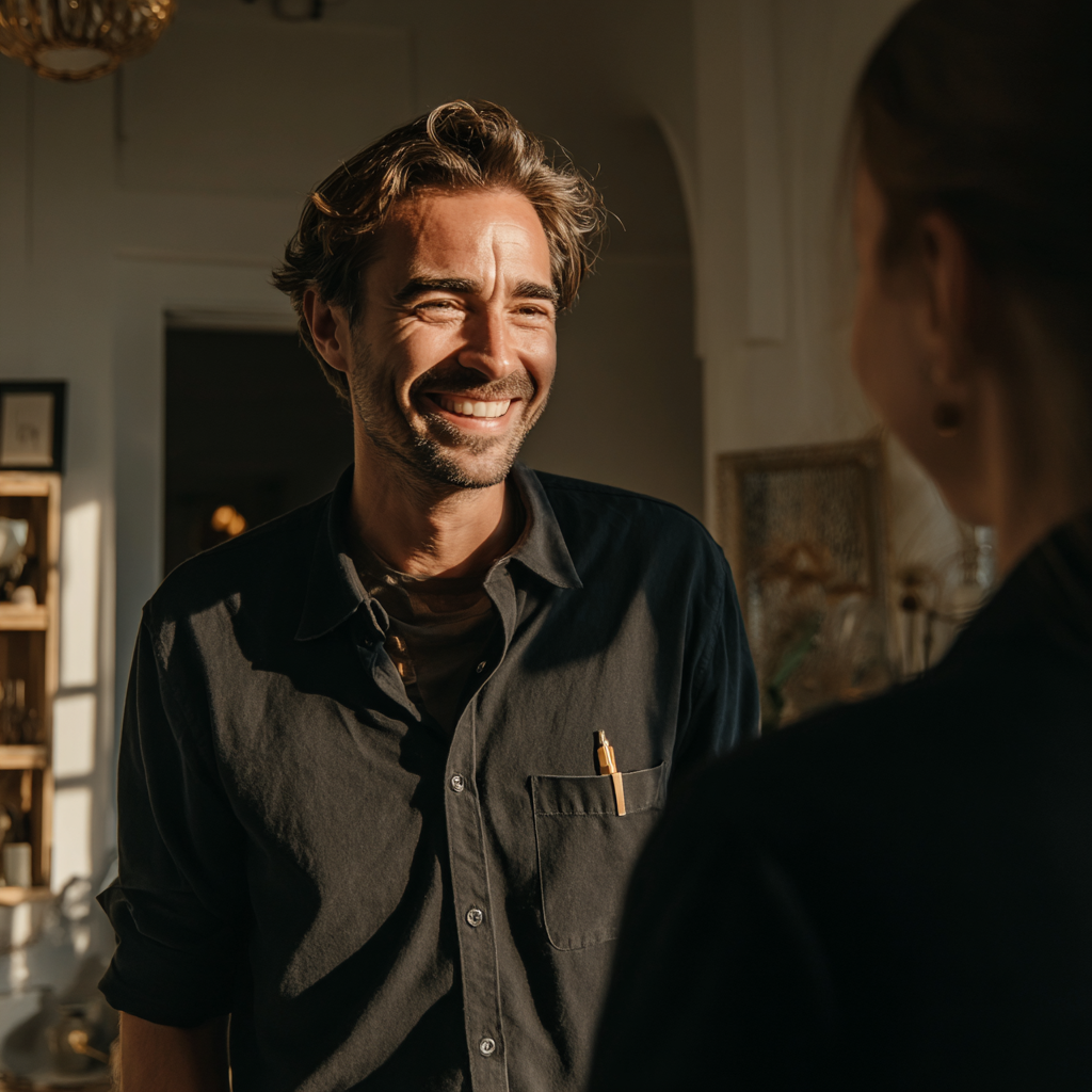 Un représentant en rencontre avec une cliente.
